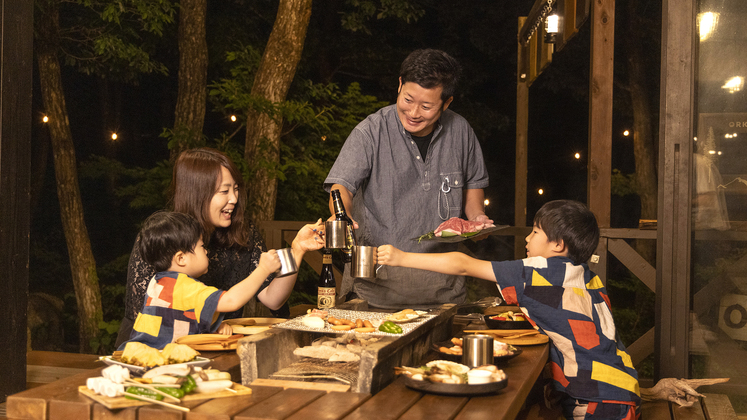 【2食付：ベーシックBBQ】お部屋のテラスで楽しむプライベートディナー♪準備不要で楽々！