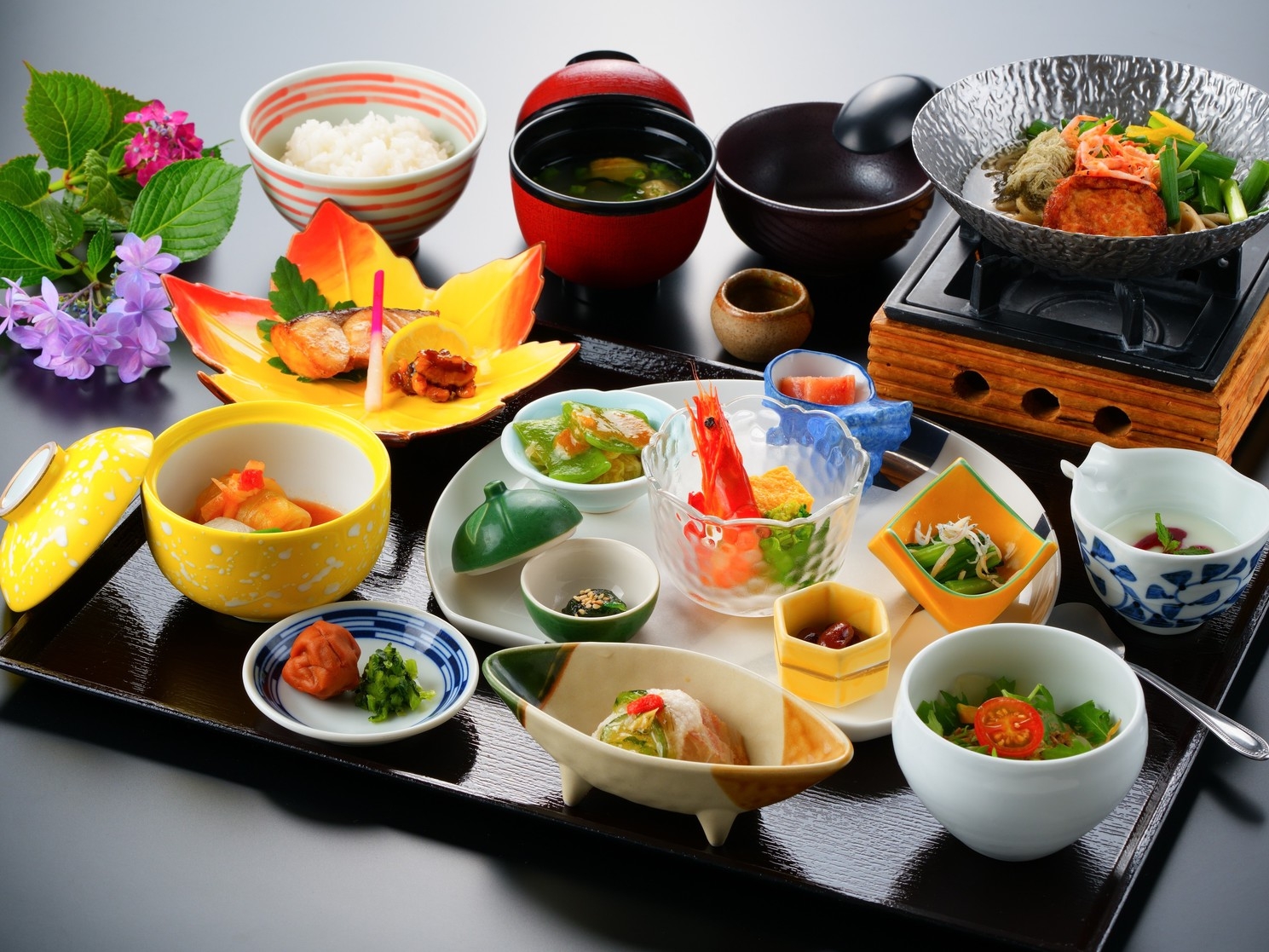【少量懐石プラン】通常のお食事よりもボリューム控えめ！おおいた和牛蒸ししゃぶ会席料理＜夕食お食事処＞
