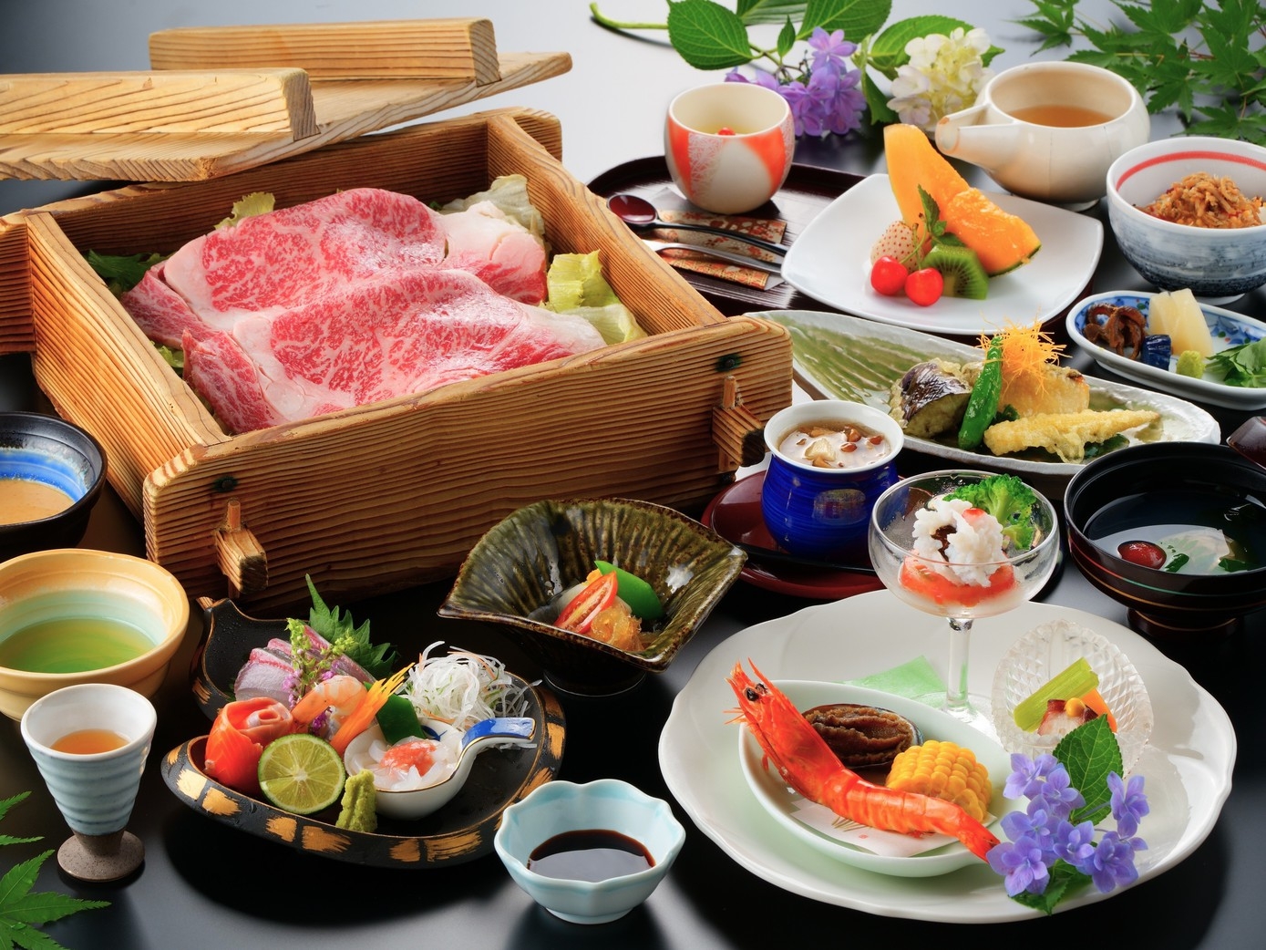 【平日限定／特別価格プラン】通常より5％OFF！おおいた和牛の蒸ししゃぶ会席料理＜夕食お食事処＞