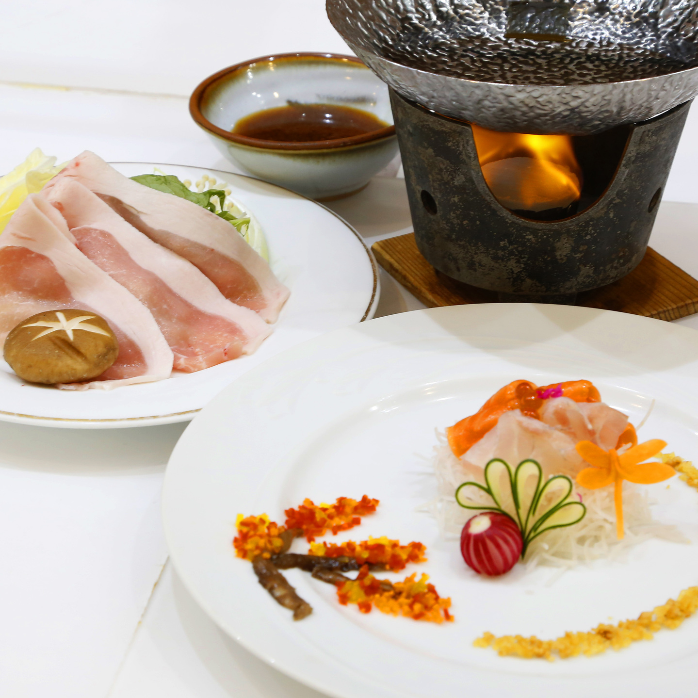 米の娘豚と中華式刺身