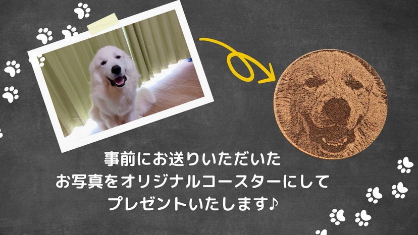 愛犬バースデー★HAPPYワンDay♪オリジナルコースタープレゼント｜1泊2食