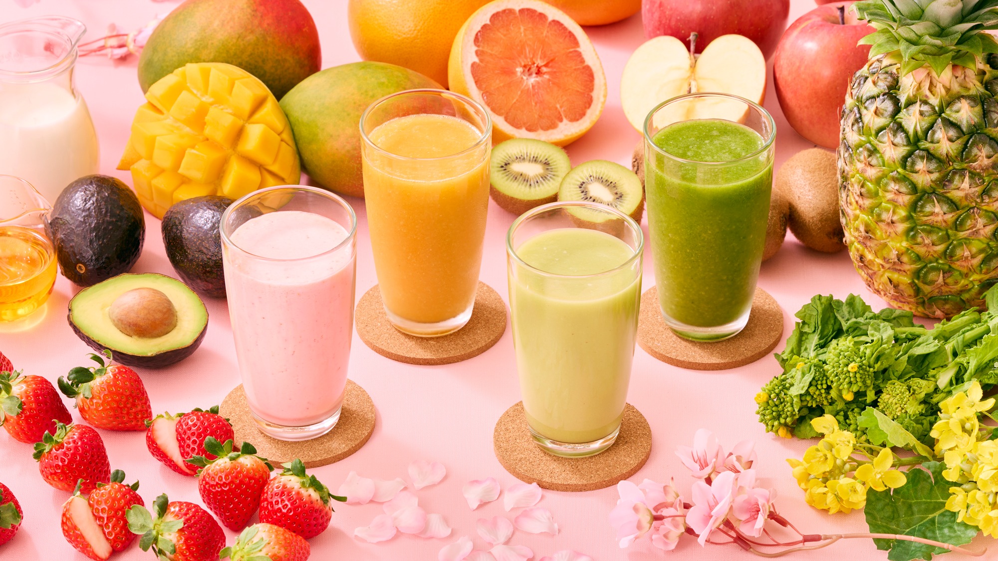 【春限定】旬の食材がぎゅっと詰まった、春色こだわりスムージー