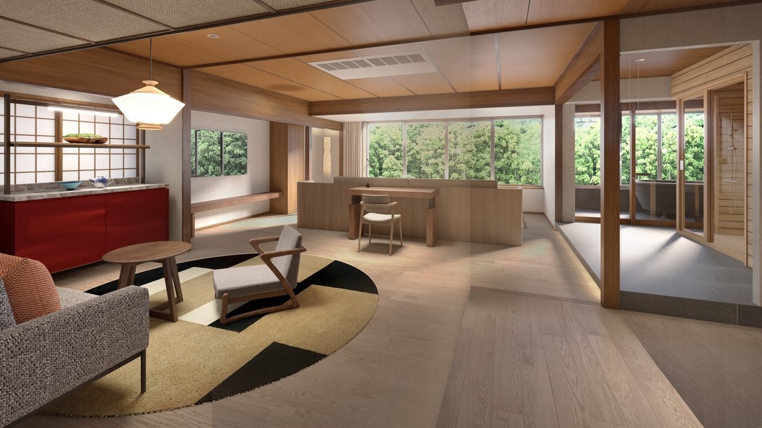 森と川を望むプライベートサウナ＆源泉かけ流し露天風呂付スイートでととのう癒しの休日/夕食は熊野牛会席