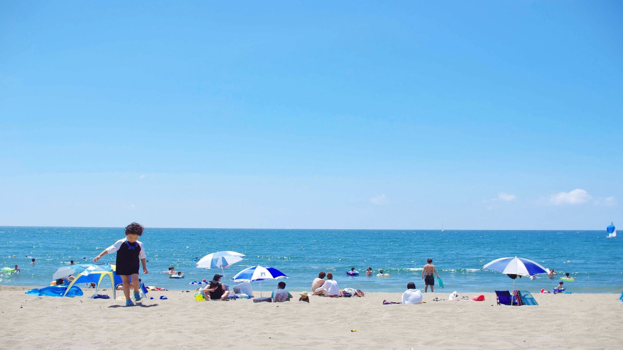 宿の目の前は磯遊びもできるプライベートビーチ。水質は県下最高のAA。波穏やかで遠浅なので小さなお子様連れに大好評（画像はイメージです）