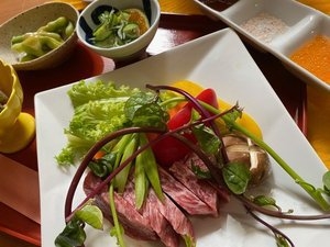 【メイン3種◆夏スペシャル】蟹＆舟盛り＆和牛ステーキ◆夕食グレードアップ！