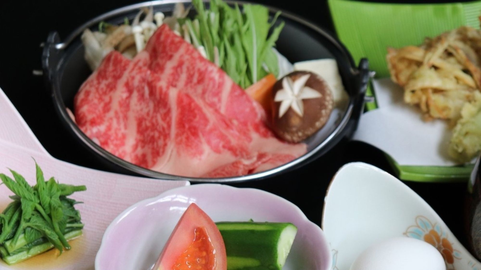 【蔵王牛すき焼き〇超トク13，200円〜！】1日10組限定〇見つけたら即予約がオススメ！＜量控えめ＞