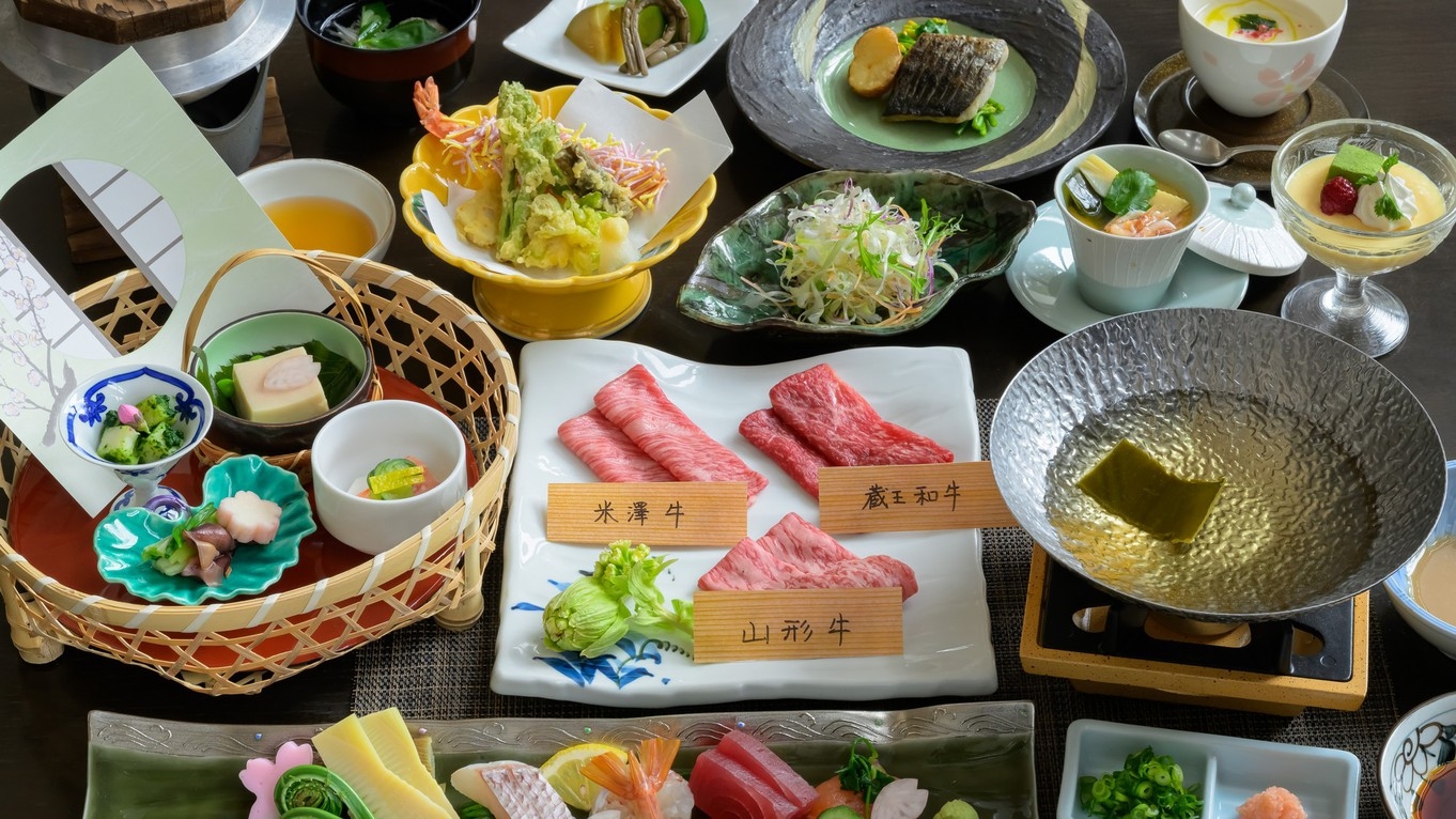 【創業35周年記念】米沢牛・山形牛・蔵王牛のしゃぶしゃぶ食べ比べ｜日頃のご愛顧に感謝！記念の贅沢会席