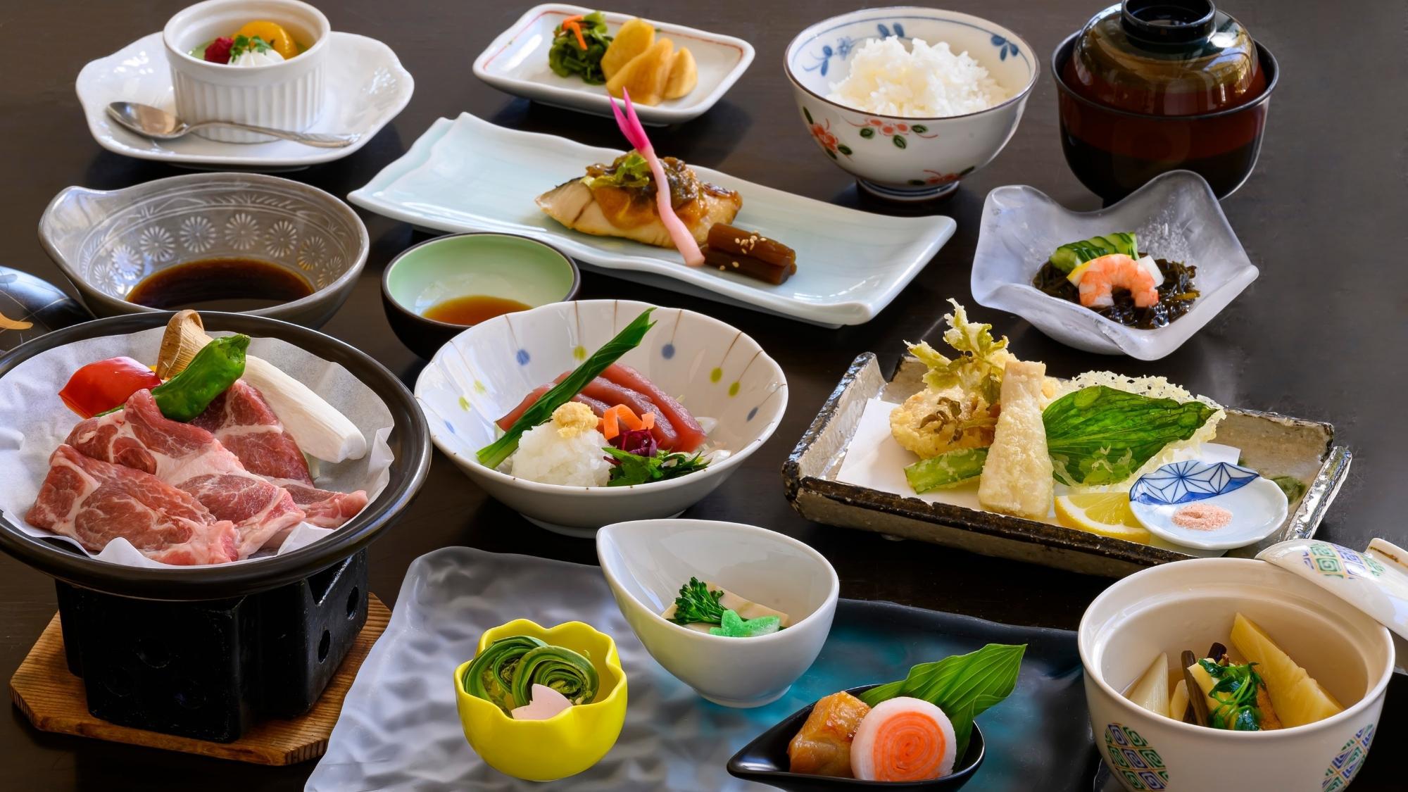 【60歳からの大人旅】人気のこまくさ会席より550円OFF！やまがた雪豚＆旬の郷土料理の和会席