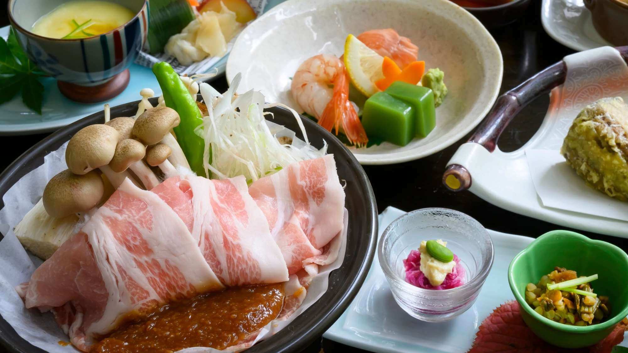 【秋のこまくさ会席】ブランド豚しゃぶと郷土の味を気軽に愉しむお手頃コース※写真はイメージです