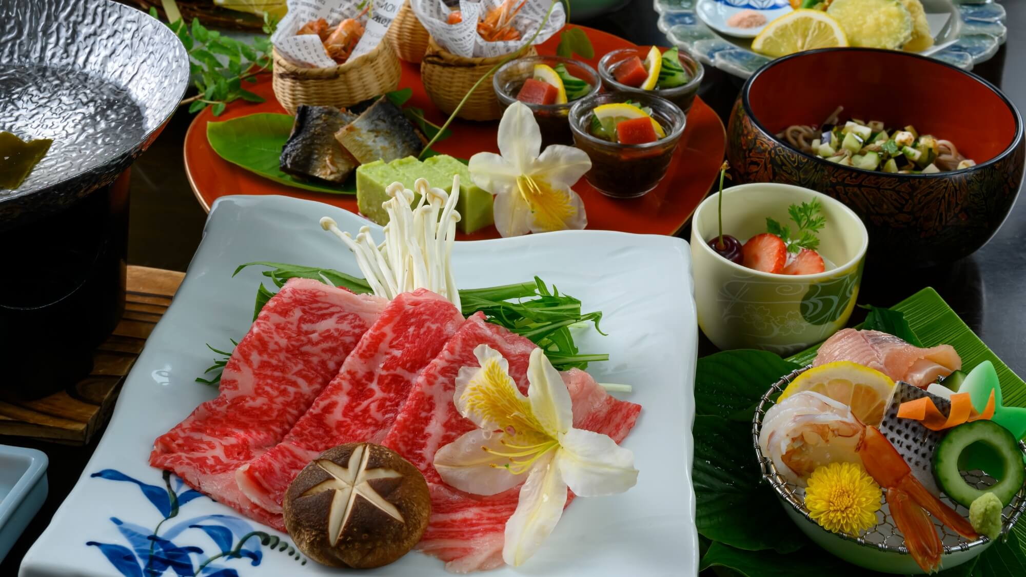 【夏のりんどう会席】ご当地ブランド牛「蔵王牛」しゃぶしゃぶと、夏の旬彩を味わう※写真はイメージです