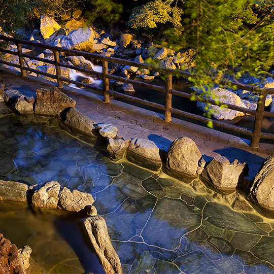 ３階露天風呂（夕景）