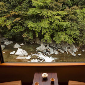 渓谷側の部屋からの風景