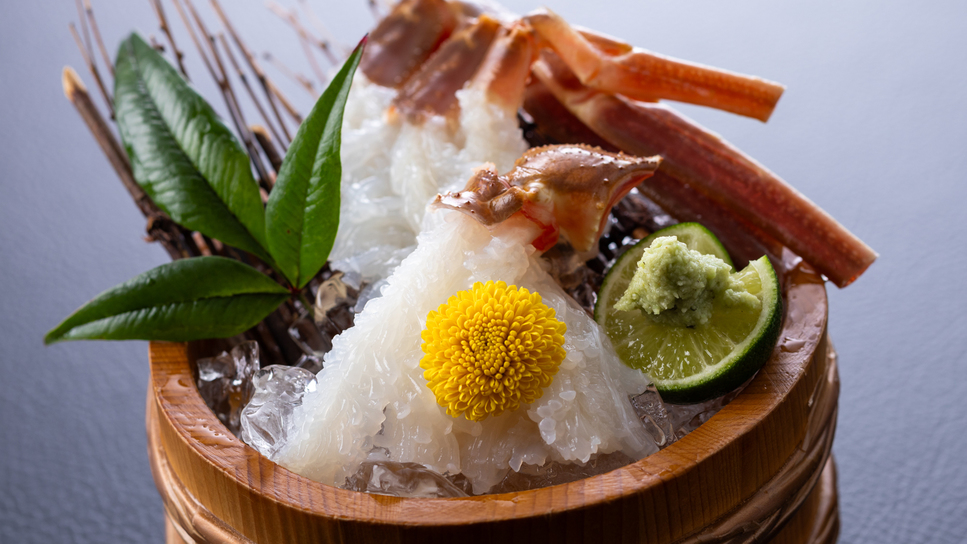〜夫婦蟹プラン〜茹でまたは焼き・刺しで「加能ガニ」1杯を2人でシェア＋香箱蟹付き