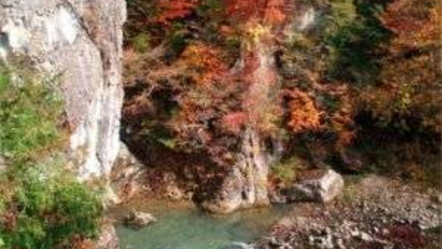 塩原渓谷と紅葉。