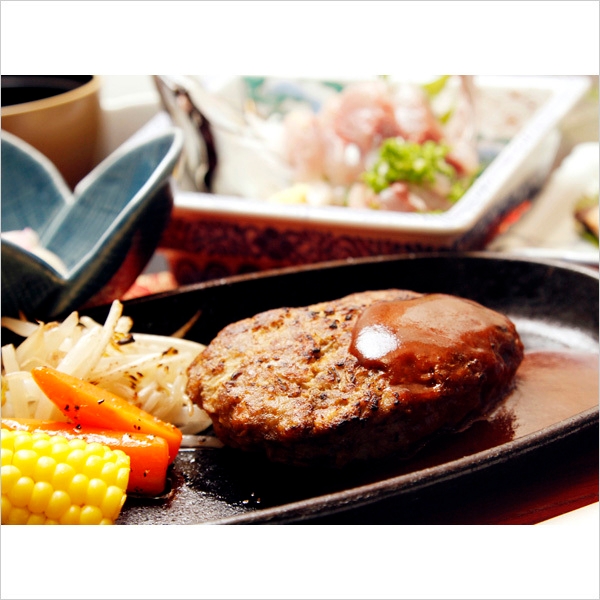 【お部屋食】お日にち限定の最安値価格♪♪伊豆牛100％ハンバーグ和膳(^-^)♪／大浴場が貸切無料♪