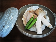 帆立貝の陶板焼き