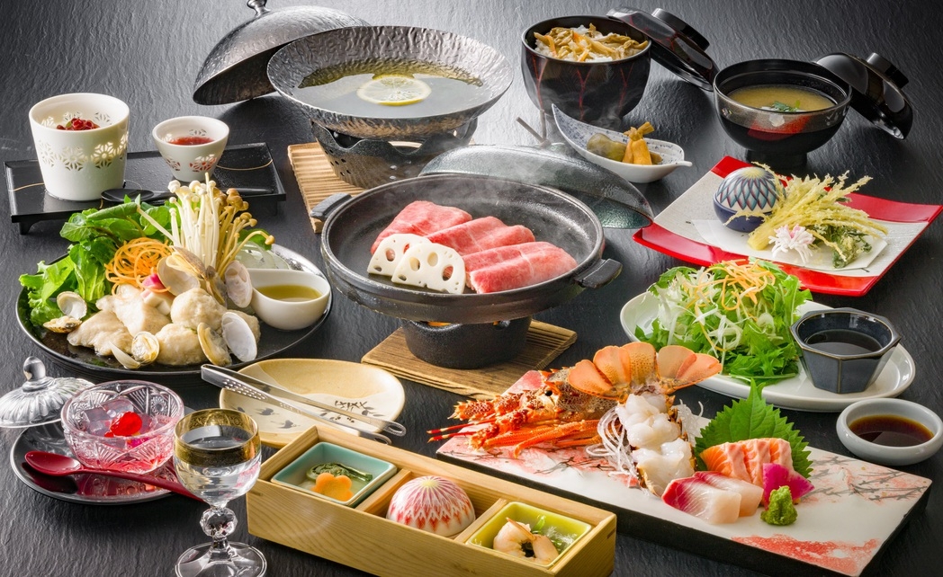 【カード決済限定】【伊勢海老・浅利と鶏の桜葉鍋・信州牛の焼きしゃぶ】春の恵み最上級会席