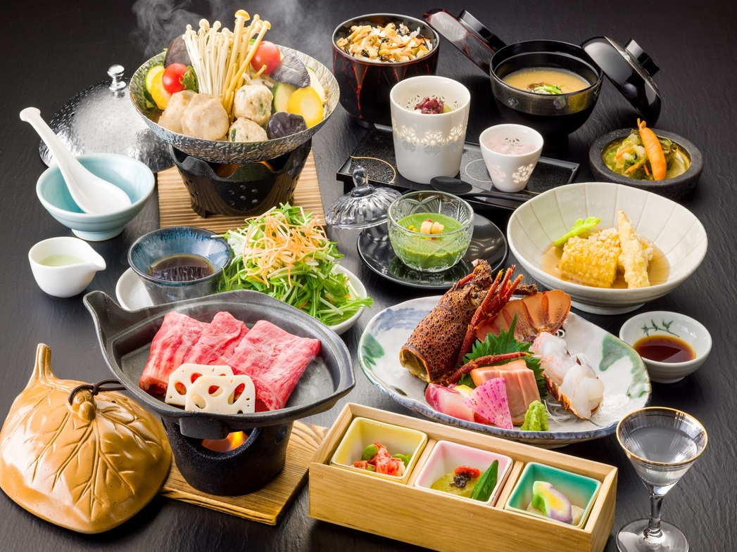 【伊勢海老お造り・鶏と夏野菜のトマト出汁鍋・信州牛の焼きしゃぶ】夏信州恵みづくし最上級会席プラン