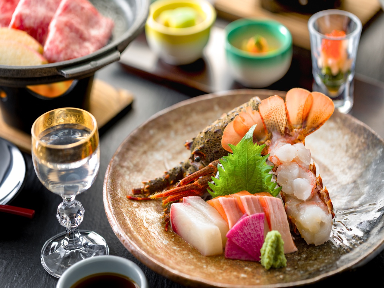 【早割30】お一人様1100円OFF【伊勢海老・五種茸信州味噌ごま鍋・信州牛】秋最上級会席プラン