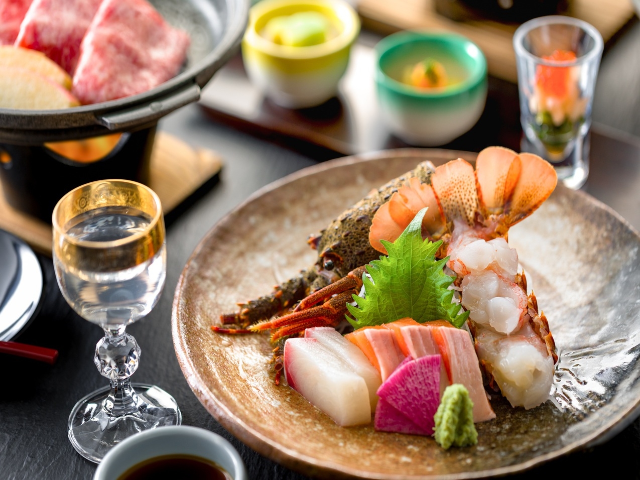 【早割30】お一人様1100円OFF【伊勢海老・五種茸信州味噌ごま鍋・信州牛】秋最上級会席プラン