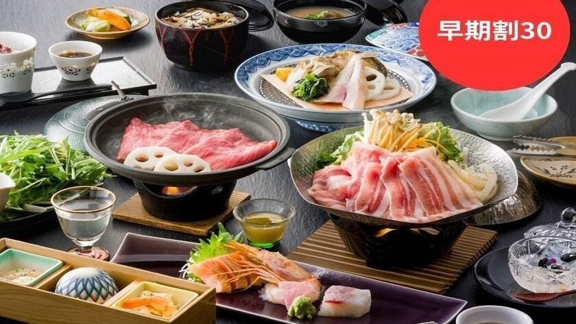 早割30一人1100OFF【選べる鍋】【豚蕎麦つゆ鍋orブイヤベース鍋】+信州牛+鮑宝楽蒸UP会席