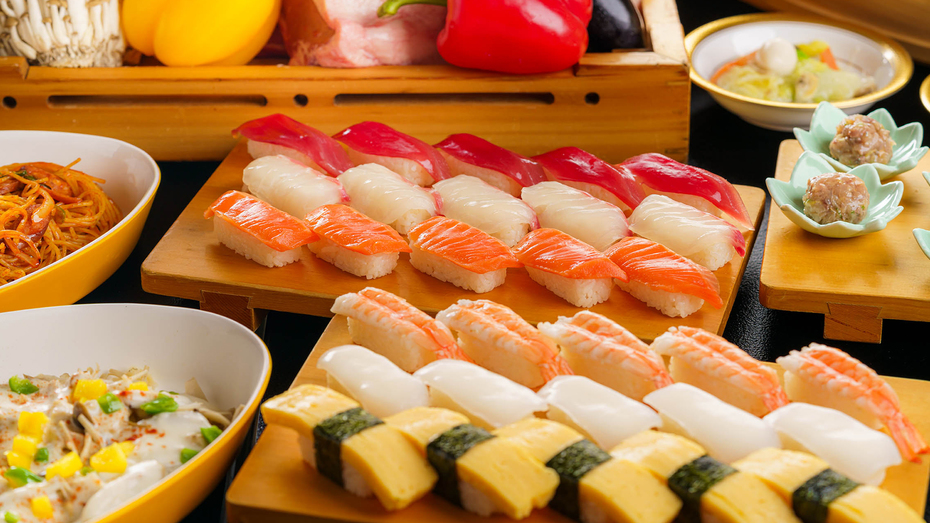 【開業4周年記念・第2弾】キンメ鯛・マグロフェア　和洋中バイキングプラン　☆夕食時 飲み放題付☆