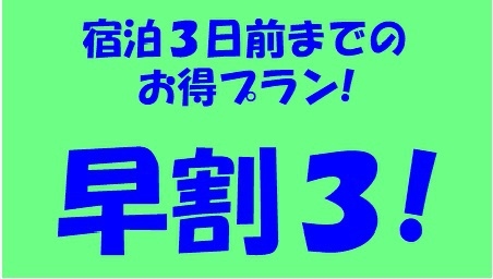 ☆禁煙☆【早割３】３日前までお得プラン（素泊まり）