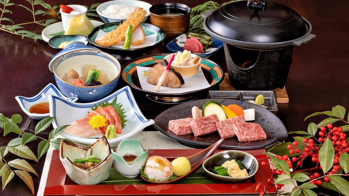 【直前割★1100円OFF】1泊2食■信州牛×飛騨牛に舌鼓♪信州食材を使用した基本会席