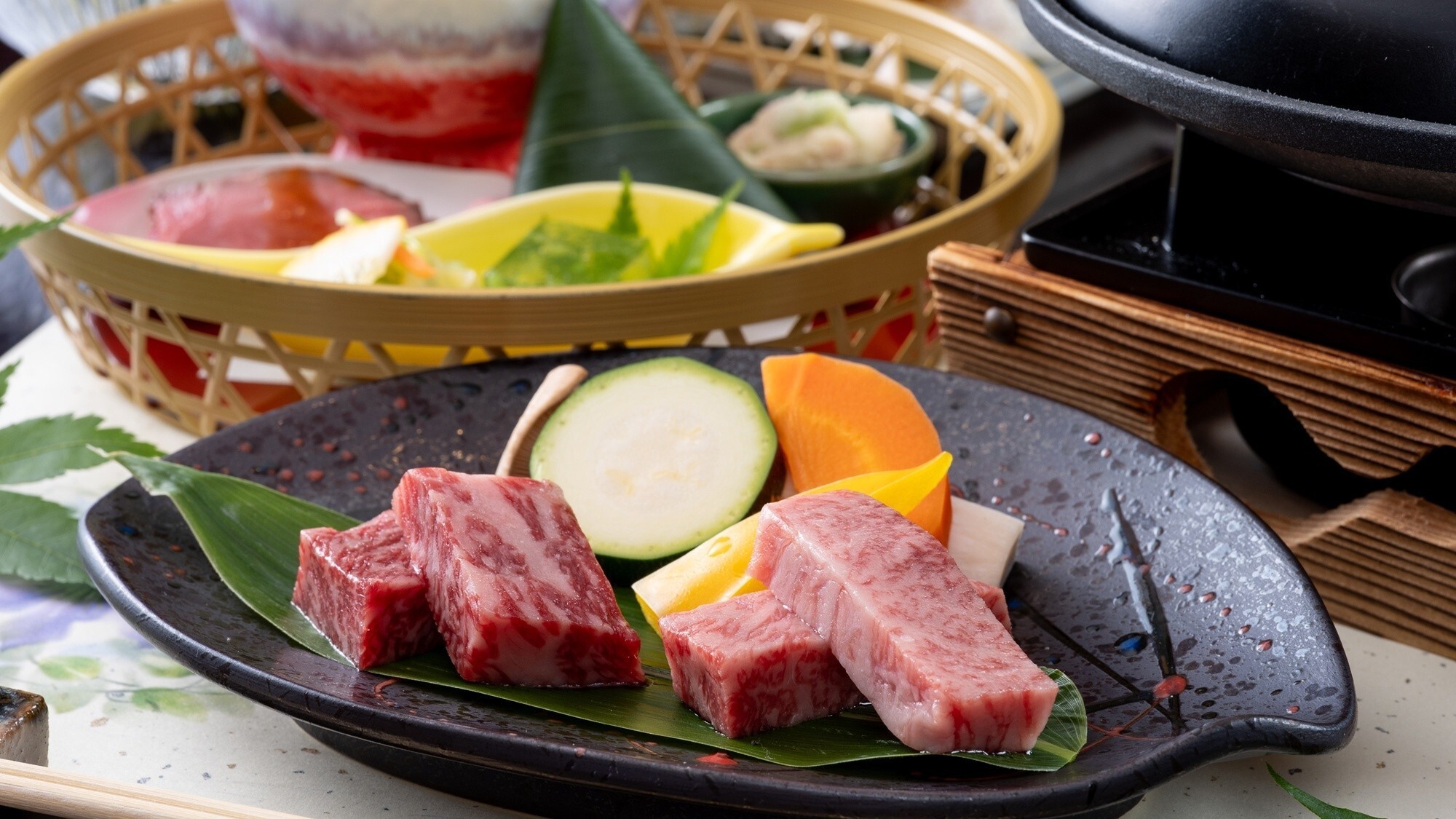 【スタンダード会席‐夏‐】ブランド牛食べ比べと信州食材をお愉しみいただけます。※画像はイメージです