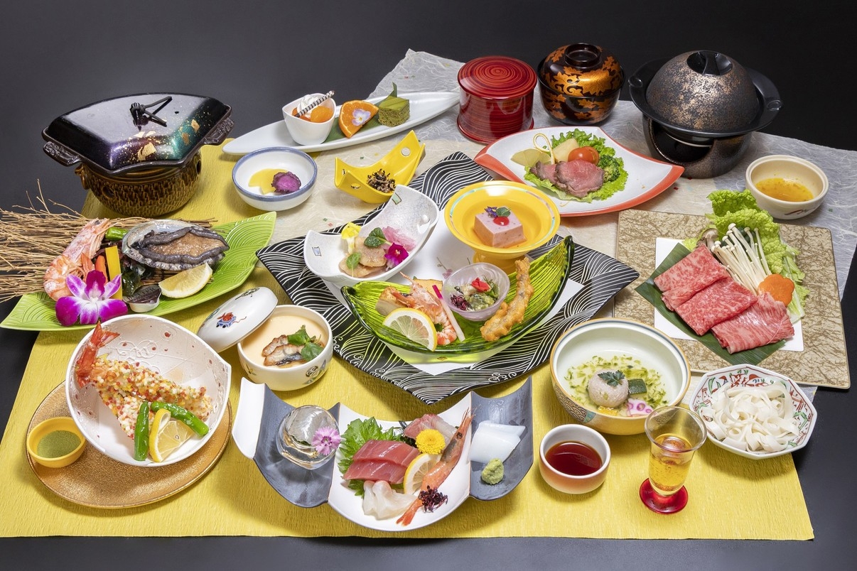 鮑とみかわ牛の2大メイン和のご馳走「浜膳」★新鮮魚介でプチ贅沢会席