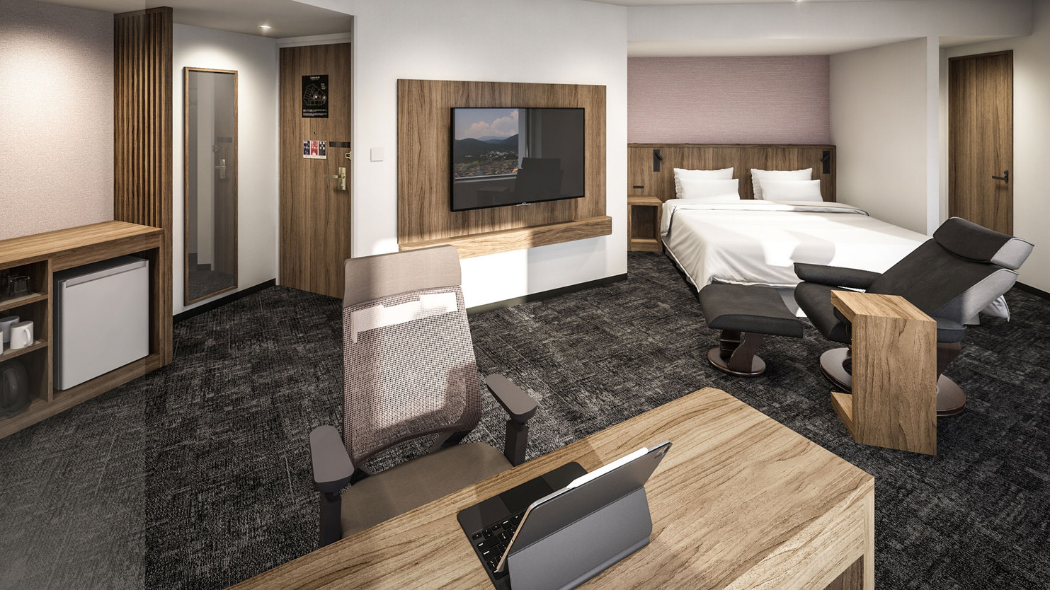 【ニュースタンダードコンフォートダブル】ゆとりある180cm幅ベッドでおくつろぎください