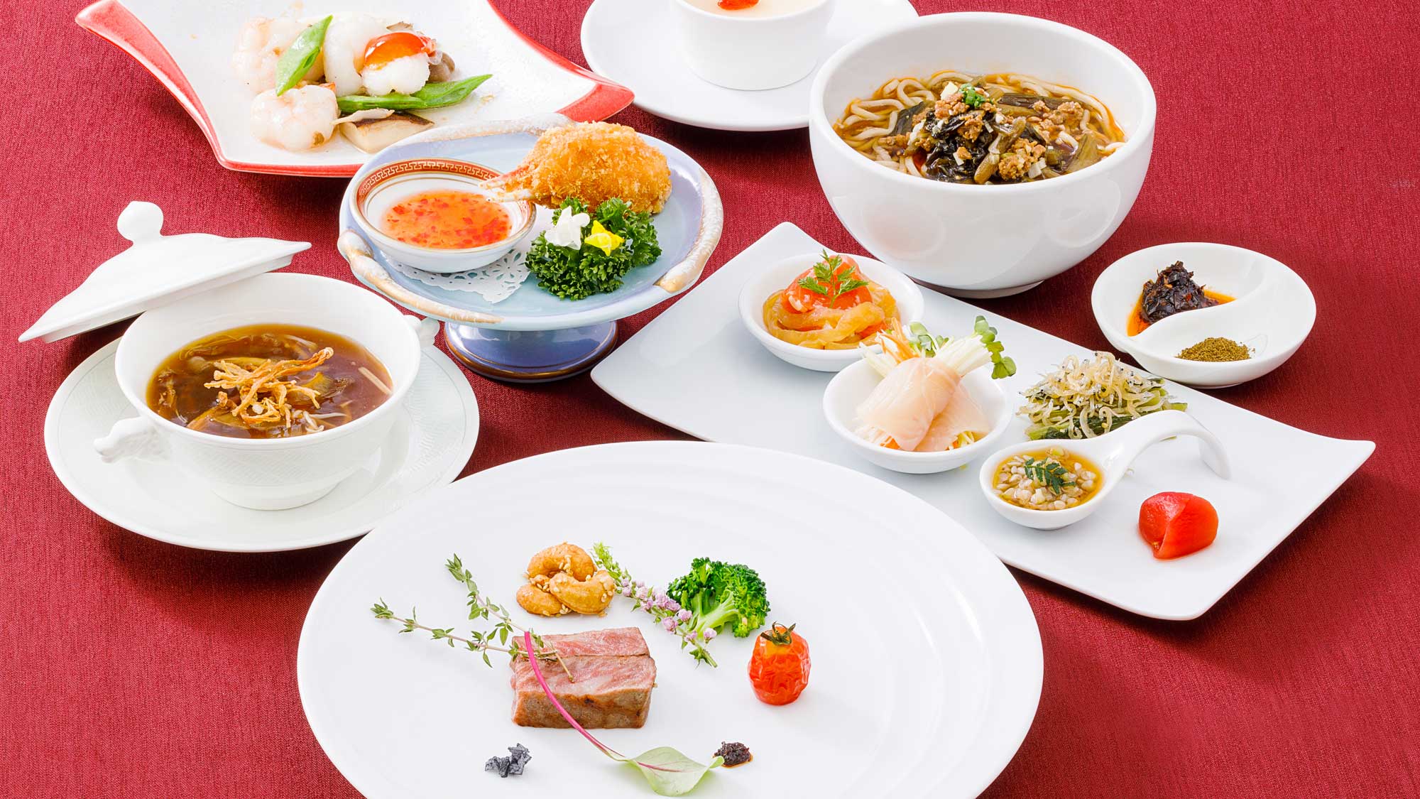 【美麗華ご夕食】信州食材をふんだんに使用した人気のコース料理（一例）