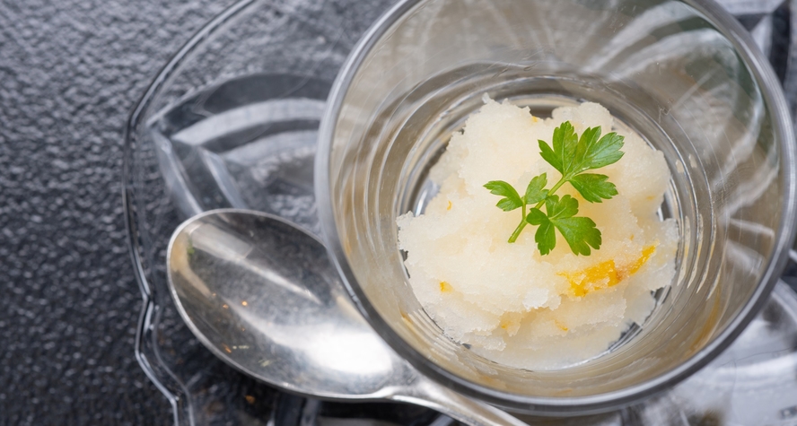 *ご夕食一例（冬）甲州ワインのシャーベット