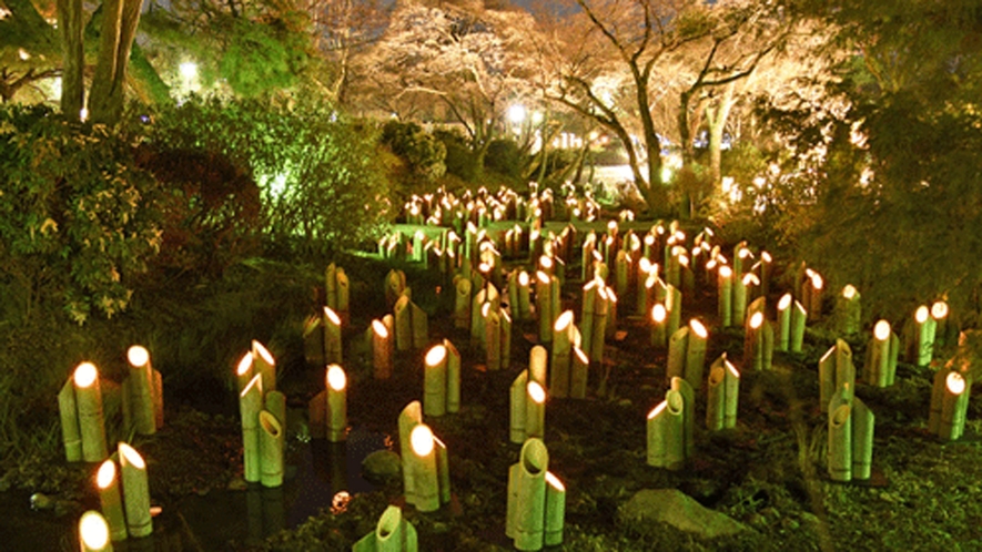 写真提供：京都・花灯路推進協議会「竹灯り・幽玄の川」
