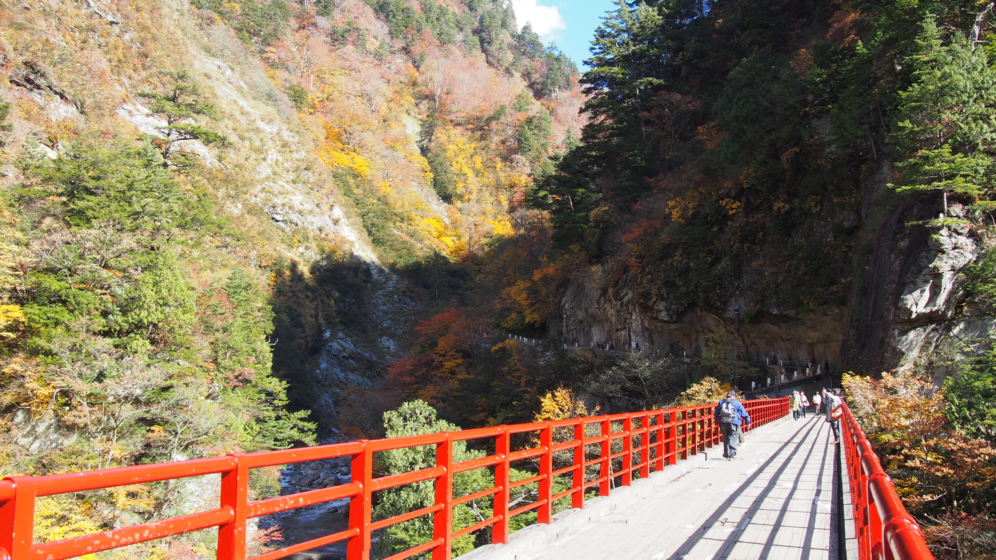 奥鐘橋-紅葉（紅葉の見頃は10月下旬-11中旬頃）