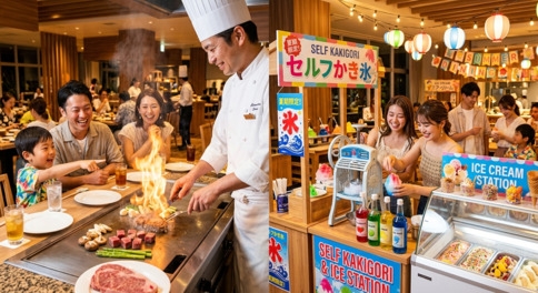 【お盆限定8/13〜15】常陸牛や美明豚＆茨城県産食材のライブダイニングビュッフェプラン（2食付）