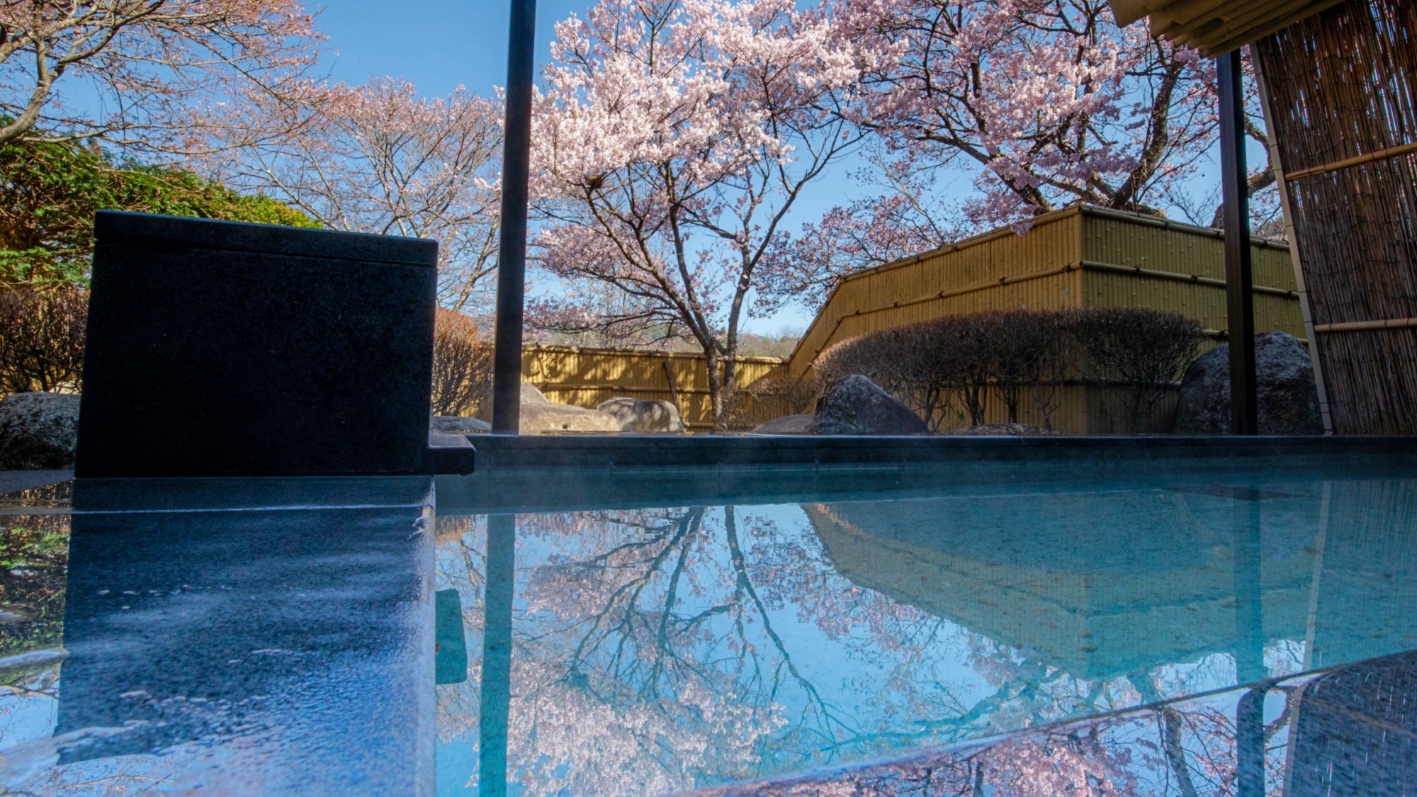 *桜を愛でながら、ゆったりと湯に浸かる贅沢。心ほどける癒しの空間をお楽しみください。