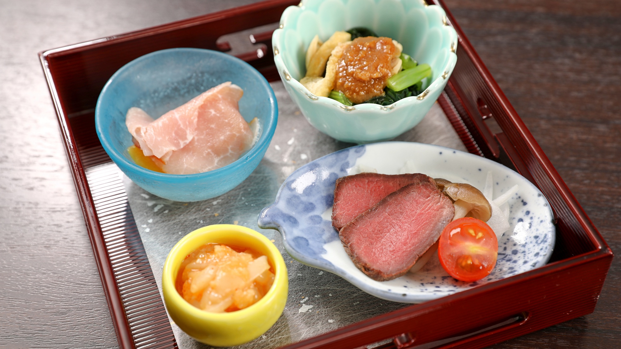 *【夕食一例/和洋折衷グレードアップ】前菜｜和食と洋食 どちらの魅力も楽しめる和洋折衷コースです