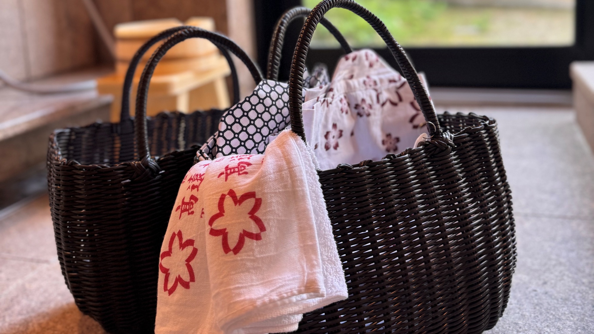 *【お風呂セット】客室から大浴場や貸切風呂にご移動の際にご利用ください。