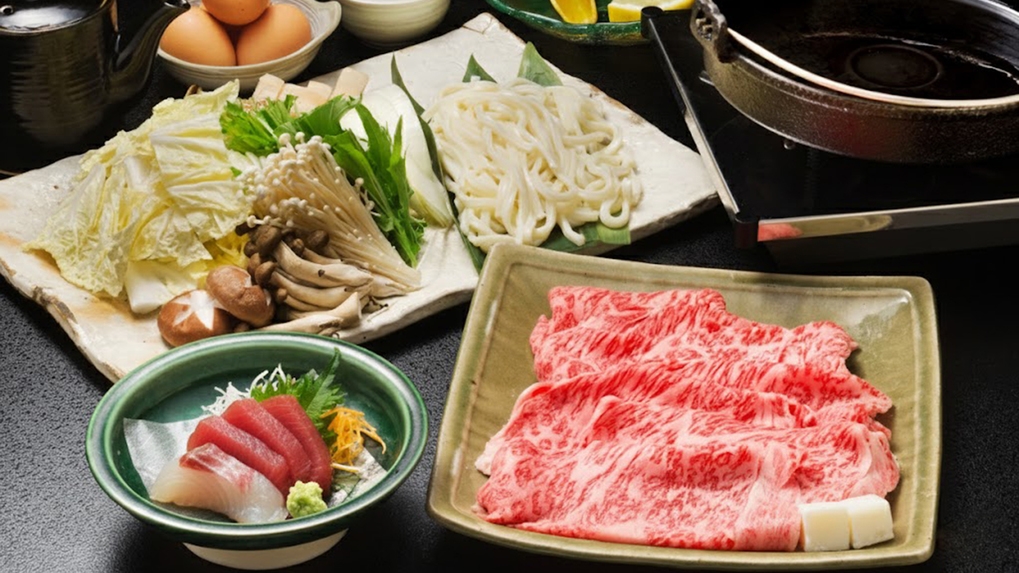 ＜松阪牛200ｇ＞【すき焼き鍋コース】会席が苦手な方にお勧め♪たっぷりブランド牛でしっかり満腹