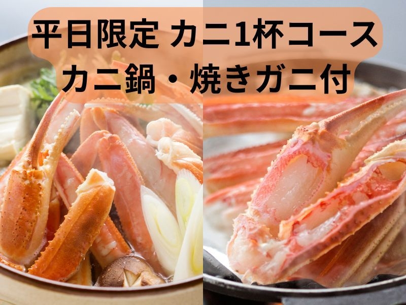 ≪カニ1杯コース≫【平日限定】お手軽カニコース【最安値プラン】