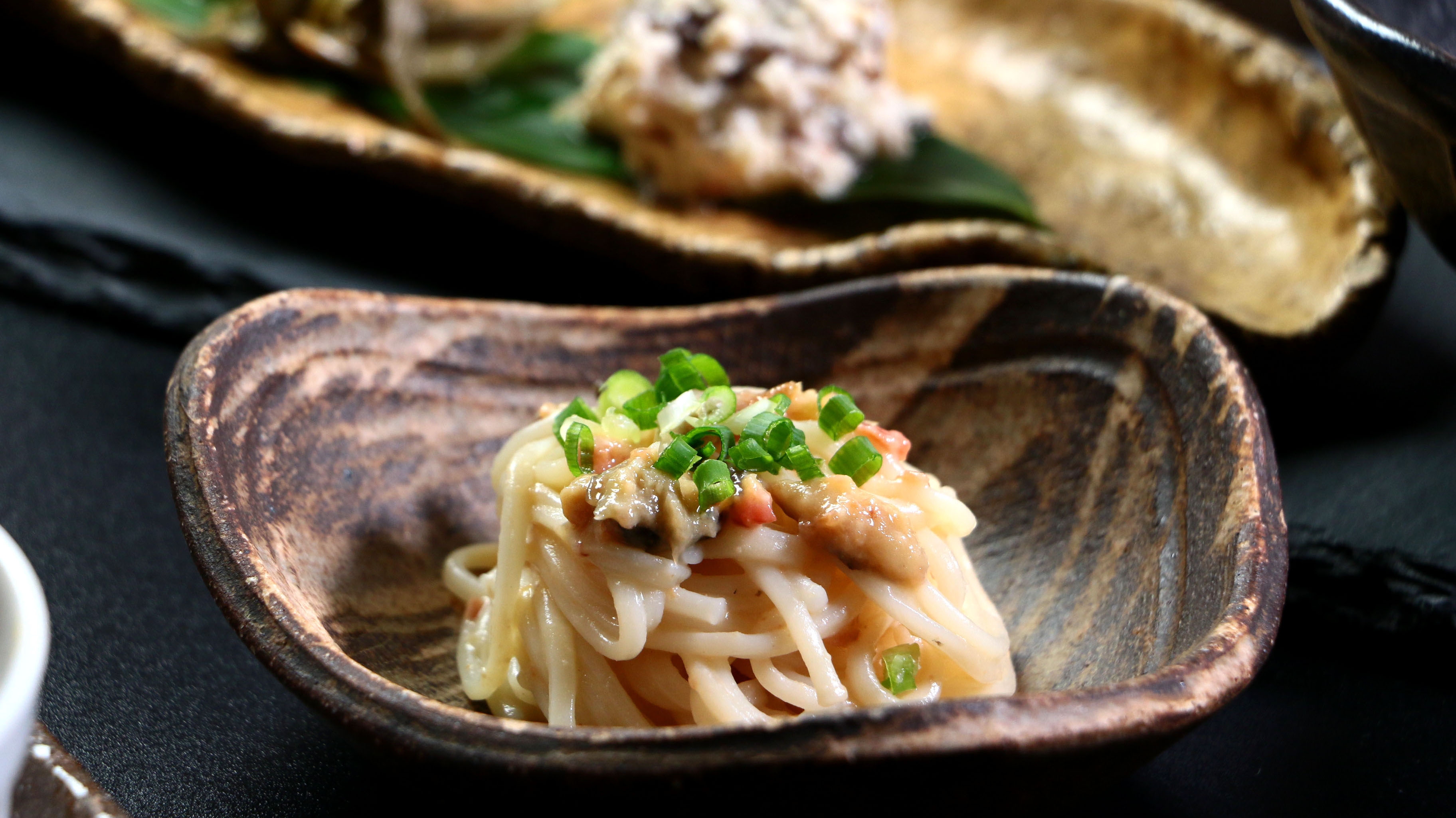 【イワナの煮つけのさっぱり半田麺】