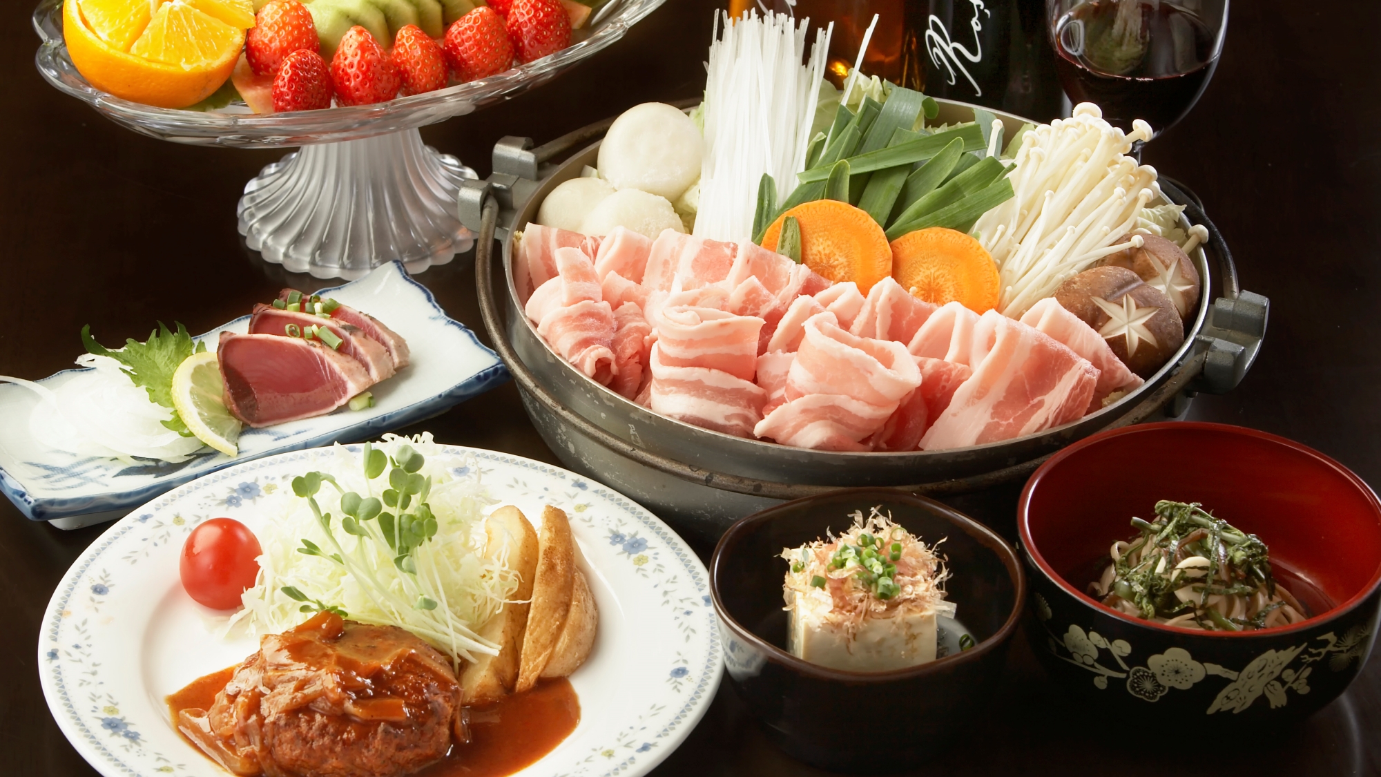 *夕食一例/雪山でたっぷり遊んだ後は、ボリュームたっぷりの夕食！