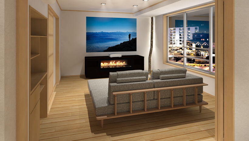 湯畑側エグゼクティブルーム完成予想図（インナーテラス風ルーム）