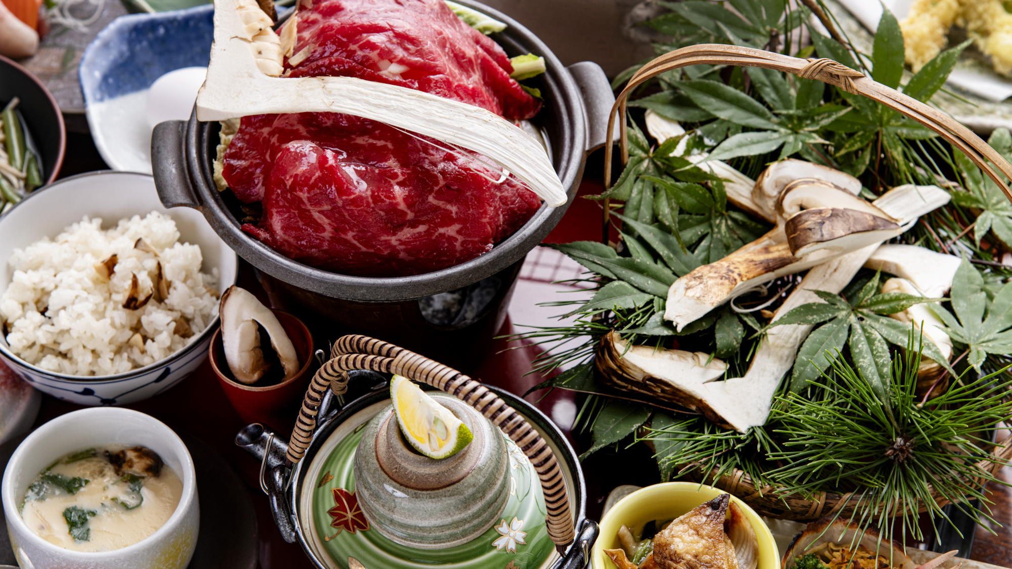 *夕食一例（松茸）／秋限定の松茸尽くしのプランです