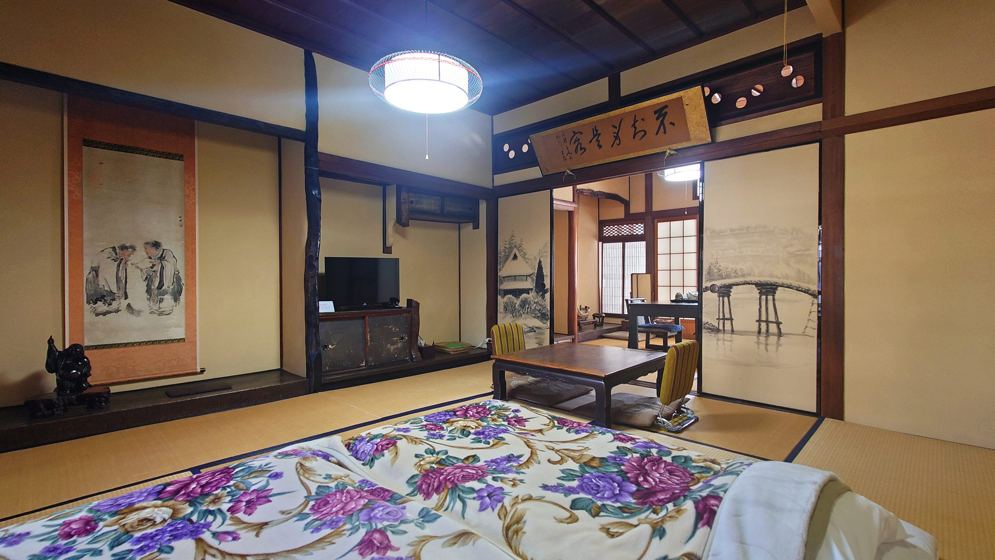 【控間付き・上和室（12.5畳禁煙2階鍵付）】寝室は部屋奥になっております