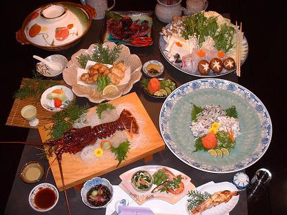 鮑踊り焼きか知多牛のステーキどちらか選べるトラフグプラン