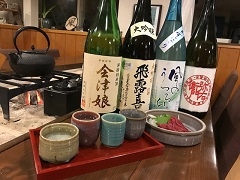 会津の郷土料理＆４種地酒呑み比べ