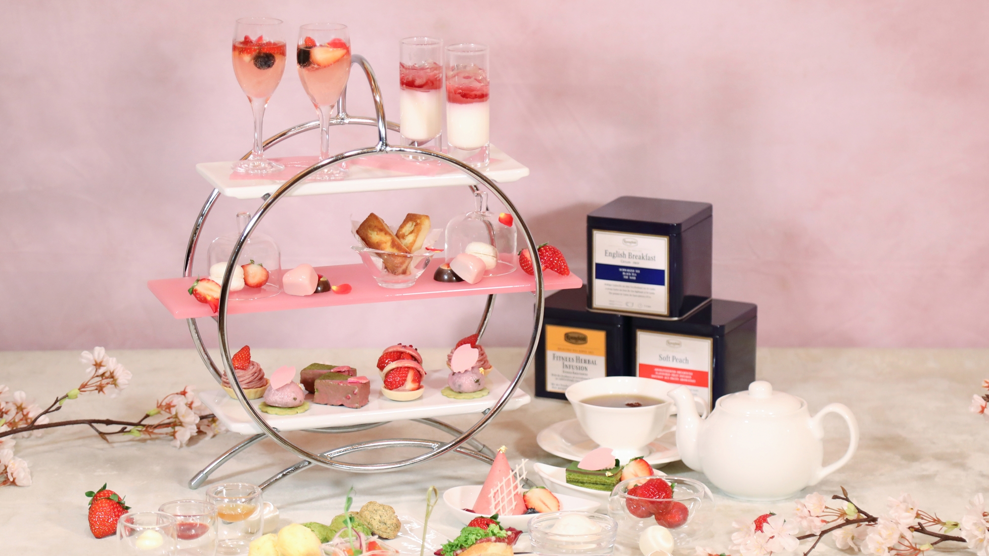 正木シェフ監修プティフールを楽しむ春のお花見アフタヌーンティー（2日前要予約）