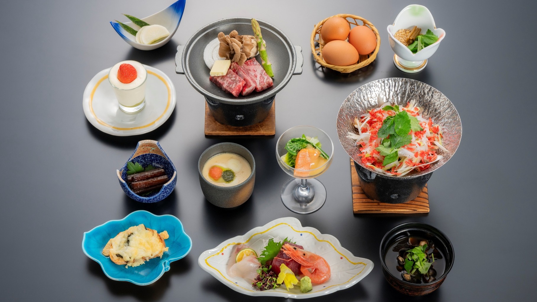 【夕食のボリューム控えめ】メインが選べるプリフィックスプラン｜シニア・女子旅にもお勧め♪(春〜初夏)
